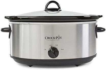 Crock-Pot 7 Quart Oval Manual Slow Cooker – Stainless Steel