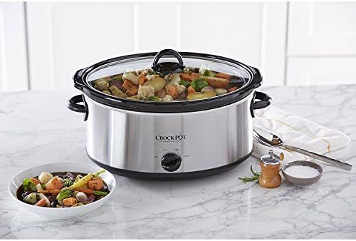 Crock-Pot 7 Quart Oval Manual Slow Cooker – Stainless Steel