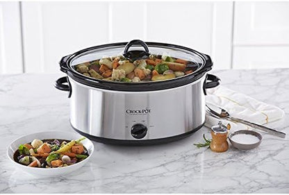 Crock-Pot 7 Quart Oval Manual Slow Cooker – Stainless Steel - Curated Collection