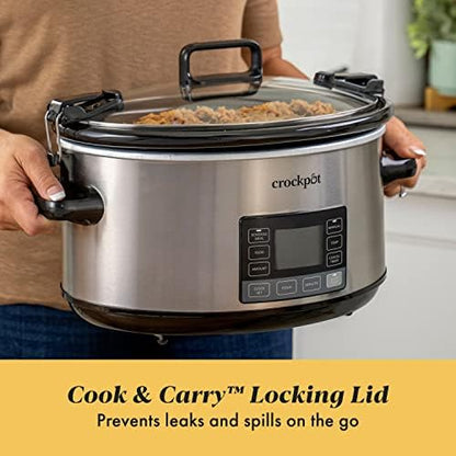 Crock-Pot 7 Quart Portable Programmable Slow Cooker with Timer